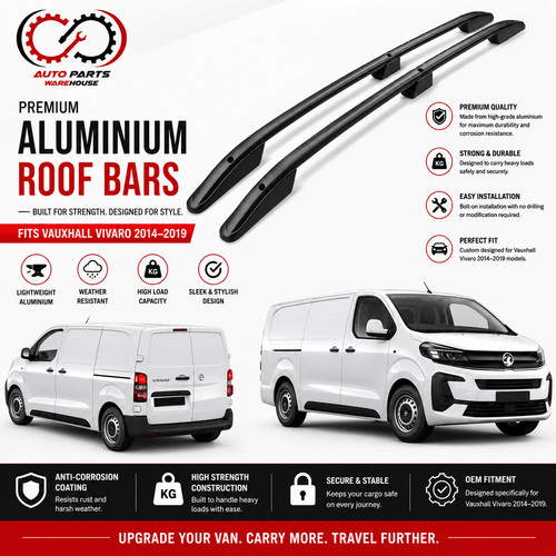 Black aluminium roof bars - aluminium,