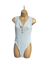 Light Grey Ribbed Bodysuit –