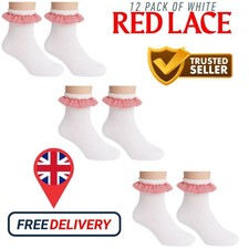 3/6/12 Pairs Girls Frilly Lace