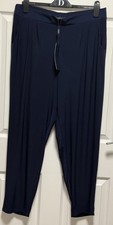 Saloos Trousers 20 Navy Tailored Elastic Waist Navy Trousers BNWT