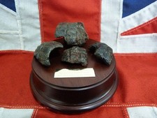 WW1 Somme Mills relic fragments - Trench art displayed on a hardwood base