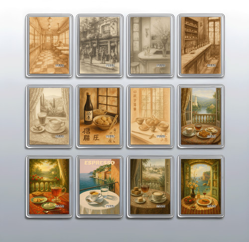 Vintage cafe fridge magnet - vintage,