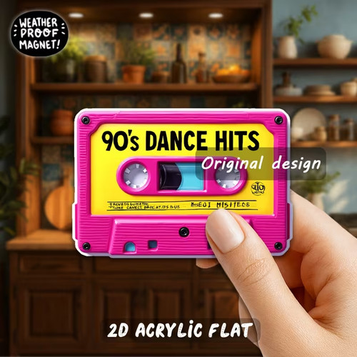 Vintage cassette fridge magnet - cassette,