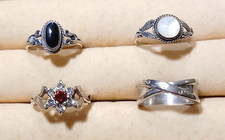 JOB LOT 925 STERLING SILVER RINGS/ various stones, styles & sizes ( Read)