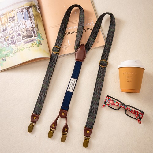Retro plaid braces casual - retro,