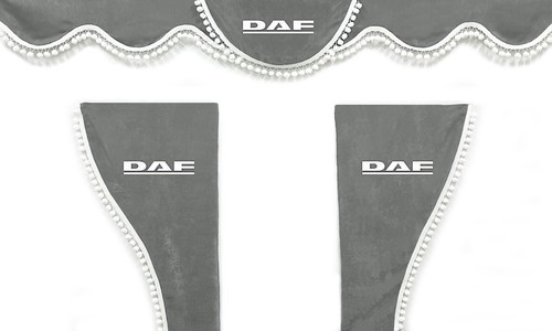 Truck curtains grey with white - truck,