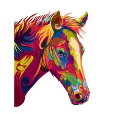 Horse Illustration Swirly