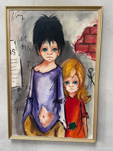 Vintage painting big eyed - vintage,