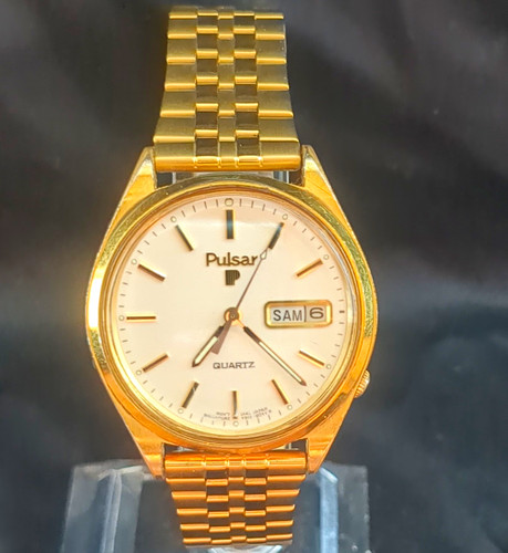 Pulsar quartz men gold - pulsar, gold-tone