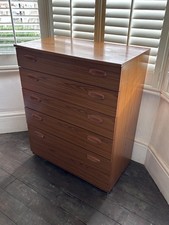 Vintage Mid-Century Modern 1970s Tallboy Chest of Drawers by Schreiber