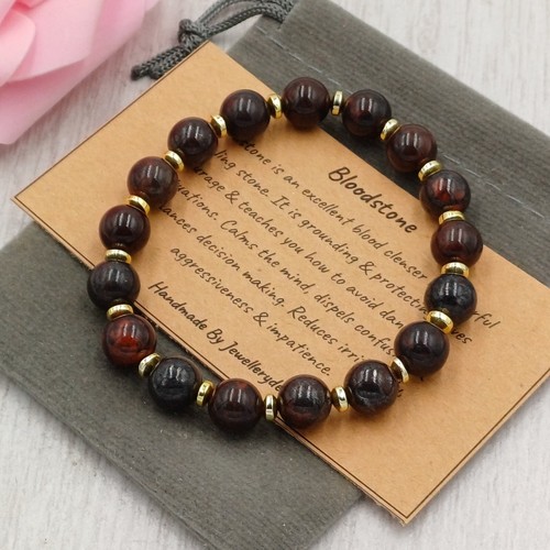 Bloodstone bracelet stretch - bloodstone,