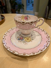 Tuscan Fine English Bone China Tea Cup Saucer Set Pink Floral Duo