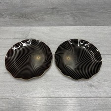 2x Vintage Chance Glass Gold