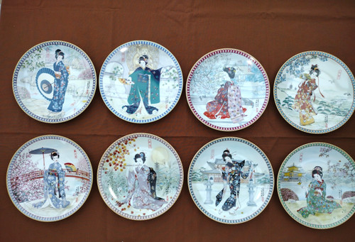 Japanese decorative plates set - japanese,