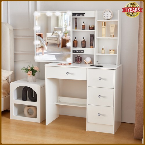 White dressing table with - with, led