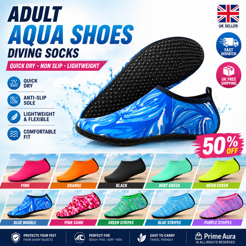 Adult aqua shoes diving - aqua, socks