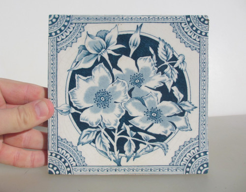 Victorian ceramic tile floral - tile,