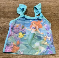 Disney Mermaid Ariel Girls Blue Swimming Costume Top Swim Suit - Age 2-3 years