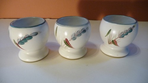 Denby greenwheat egg cups - 3,