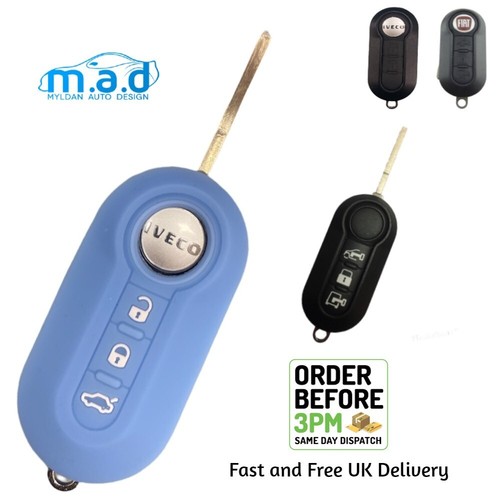 Blue silicone car key cover - l,
