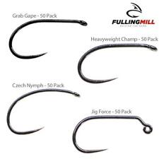 FULLING MILL BARBLESS TROUT FLY TYING HOOKS - 50 PER PACK - BLACK NICKEL