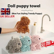 Cute Soft Cartoon Dog Plush cotton Hand Towels Hanging bathroom use Kids & Adult