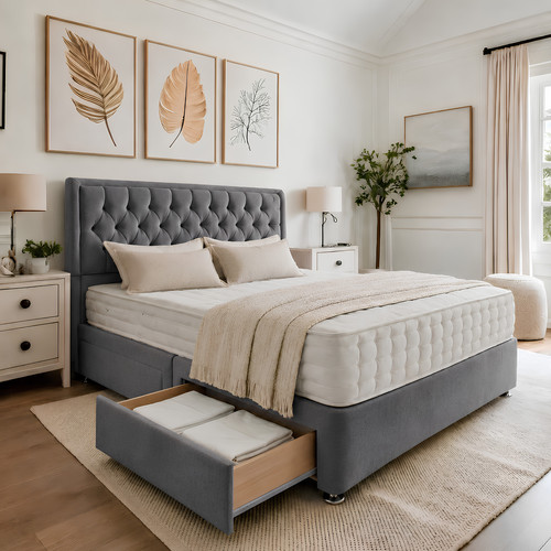 Plush divan bed set with - set,
