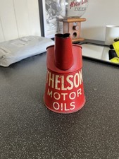 THELSON  MOTOR OIL POURER JUG VINTAGE CAN GARAGE ADVERT QUART MEASURE TIN