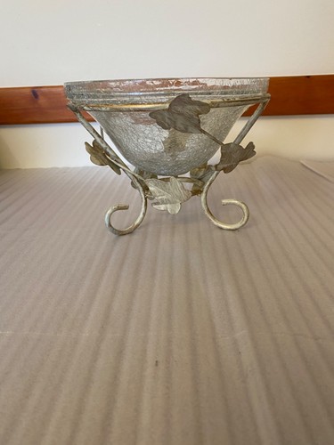 Crackle glass bowl decorative - glass,