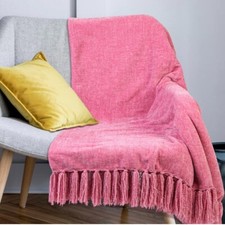 Bed Blanket Pink Chenille