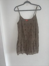 RIVER ISLAND x PACHA IBIZA  - TAUPE BRODERIE EMBELLISHED PLAYSUIT - M - 10/12