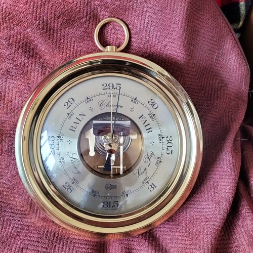 Vintage brass barometer - brass,
