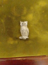 Vintage miniature pewter owl - vintage,
