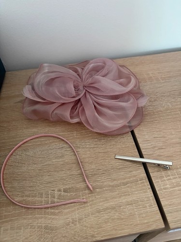 Blush rose pink organza flower - rose,