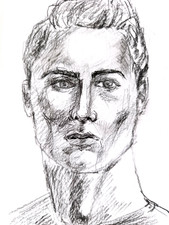 drawing male portrait in