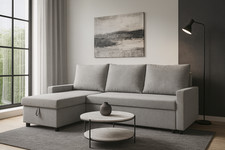 Universal L-Shaped Convertible corner sofa bed LONDON with storage UK Stock