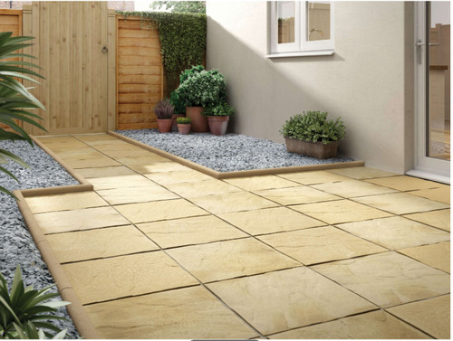 Pendle riven buff paving - buff, slab