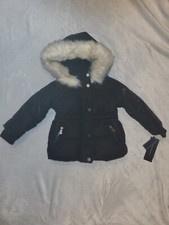 French Connection Black Padded Faux Fur Hood Coat Age 18months BNWT