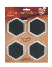 4 PACK FURNITURE SLIDERS GLIDERS MOVERS PROTECT CARPET WOOD & LAMINATE FLOORING