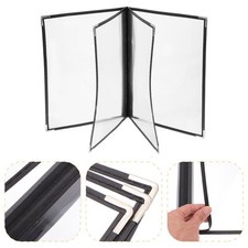  4 Pack Recipe Folder Travel Menu Booklet Books for Restaurant Clear Sleeves