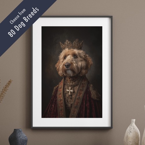 Royal dog portrait print - royal,