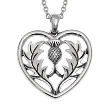 Celtic Scottish Thistle Heart Pendant Necklace - Celtic Jewellery Christmas Gift