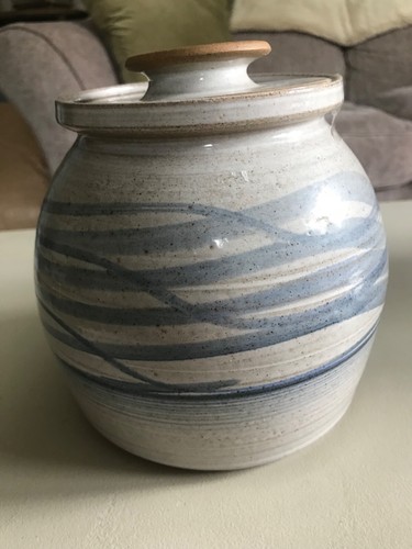 Signed studio pottery blue - pottery,