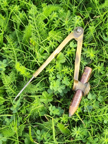 Vintage brass drawing compass - vintage,