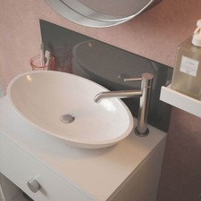 Bathroom Splashback Self-Adhesive Metallic Charcoal Glass 600mm x 250mm x 4mm