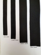20,25,38,50mm Wide Black Nylon Heavy Duty Polypropylene Webbing Strap-ALL LENGTH