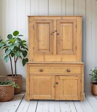 Rustic Small Antique Pine Glazed Pantry Dresser Housekeepers Cupboard