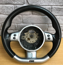 Genuine Audi RS4 B7 flat bottom steering wheel 8E0419091CT. Black leather.  12D