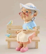 Grandma on the Bench Gnome