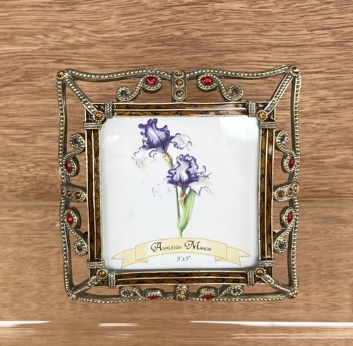 Metal photo frame with - with, enamel